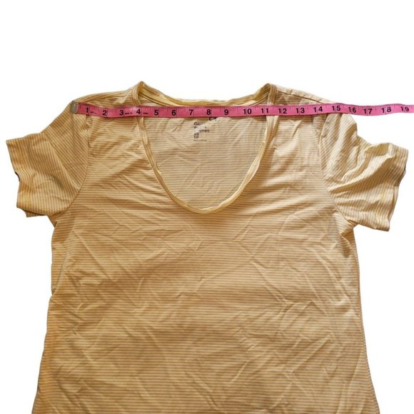 XS GapFit Breathe Yellow Stripe Scoop Neck T-Shirt - Picture 3 of 7